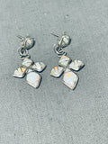 Stunning Vintage Santo Domingo Opal Sterling Silver Cross Earrings-Nativo Arts
