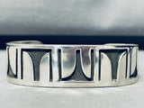Long Sacred Mountain! Native American Navajo Sterling Silver Bracelet Cuff-Nativo Arts