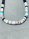 Native American Remarkable Vintage Santo Domingo Turquoise Shell Heishi Necklace-Nativo Arts