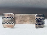 Amazing Vintage Native American Navajo Opal Sterling Silver Stamped Bracelet Cuff-Nativo Arts
