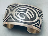 Huge Vintage Hopi Sterling Silver Heavy Bracelet Cuff-Nativo Arts