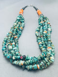 Rare Santo Domingo Green Turquoise Sterling Silver Tube Shell Necklace-Nativo Arts