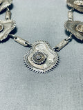 One Of The Most Unique Vintage Native American Navajo Sterling Silver Flower Necklace Old-Nativo Arts