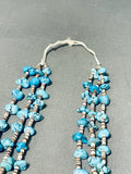 Exceptional Vintage Native American Navajo Kingman Turquoise & Heishi Necklace-Nativo Arts