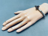 Thick Heavy Brown Agate Vintage Native American Navajo Sterling Silver Bracelet-Nativo Arts