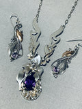 Fritson Toledo Vintage Native American Navajo Amethyst Sterling Silver Necklace-Nativo Arts