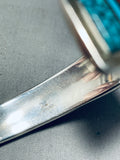 Wil Yazzie Vintage Native American Navajo 6' Wrist Sterling Silver Inlay Turquoise Bracelet-Nativo Arts