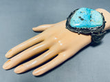 Native American Museum Vintage 113 Grams Turquoise Sterling Silver Bracelet Cuff Old-Nativo Arts