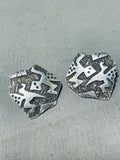 Marvelous Native American Navajo Sterling Silver Gekkos Earrings-Nativo Arts