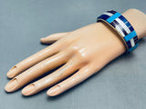 6.5 Inch Wrist Southwest Vintage Sterling Silver Inlay Bracelet-Nativo Arts