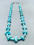 One Of The Best Very Rare Vintage Native American Navajo Turquoise Heishi Necklace Old-Nativo Arts