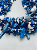 349 Grams Vintage Native American Navajo Rye Whitegoat Lapis Heishi Necklace-Nativo Arts