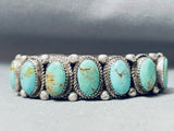Astounding 84 Grams Vintage Native American Navajo Royston Turquoise Sterling Silver Bracelet-Nativo Arts