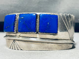One Of The Coolest Ever Vintage Native American Navajo Lapis Sterling Silver Bracelet-Nativo Arts