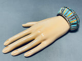 6 Inch Wrist Best Dave Freeland Vintage Inlay Turquoise Sterling Silver Bracelet-Nativo Arts