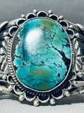 Boyd Astem Vintage Native American Navajo Domed Turquoise Sterling Silver Bracelet-Nativo Arts