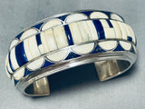 Dj Stewart 5-1/2' 5.5 Wrist Vintage Native American Navajo Sterling Siulver Inlay Bracelet-Nativo Arts