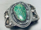 One Of Best Vintage Native American Navajo Leadville Turquoise Sterling Silver Bracelet 98 Grams-Nativo Arts