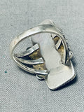 Brilliant Vintage Native American Navajo Sky Blue Turquoise Sterling Silver Ring-Nativo Arts