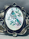 Bluejay Turquoise Vintage Native American Zuni Sterling Silver Bracelet Cuff Old-Nativo Arts