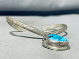 Unique Vintage Native American Navajo Morenci Turquoise Sterling Silver Bracelet-Nativo Arts