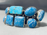 One Of The Best Vintage Native American Navajo Lapis Sterling Silver Bracelet-Nativo Arts