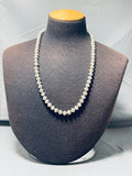 Fabulous Vintage Native American Navajo Sterling Silver Beads Necklace-Nativo Arts