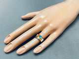 Rob Johnson Vintage Navajo Inlay Shell Turquoise Sterling Silver Ring-Nativo Arts