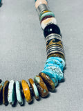 Singer Native American Navajo Turquoise Amethyst Tigers Eye Sterling Silver Necklace-Nativo Arts