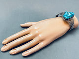 Quality Vintage Native American Navajo Morenci Turquoise Sterling S9ilver Bracelet-Nativo Arts