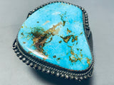 168 Grams!! Museum Quality Vintage Native American Navajo Turquoise Sterling Silver Bracelet-Nativo Arts
