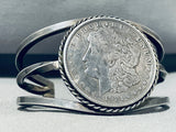 Remarkable Vintage Native American Navajo Morgan Silver Dollar Sterling Silver Bracelet-Nativo Arts