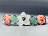 Flowers And Leaves Vintage Southwest Sterling Silver Bracelet-Nativo Arts