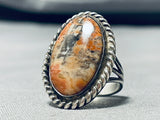 Painted Desert Vintage Native American Navajo Sterling Silver Petrified Wood Ring Old-Nativo Arts