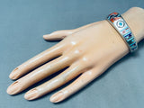 6.5-inch Wrist, Unique Inlay Vintage Native American Navajo Sterling Silver Bracelet-Nativo Arts