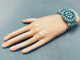Stunning Vintage Native American Navajo Teardrop Turquoise Sterling Silver Bracelet-Nativo Arts