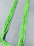 Stunning Vintage Native American Navajo Heishi Gaspeite Squaw Tied Necklace