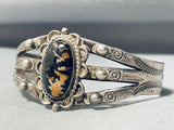 Early Very Old Vintage Native American Navajo Petrified Wood Sterling Silver Bracelet-Nativo Arts