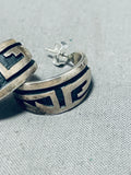 Amazing Vintage Native American Hopi Signed Sterling Silver Earrings-Nativo Arts