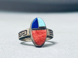 Amazing Vintage Native American Zuni Spiny Oyster Sterling Silver Ring-Nativo Arts