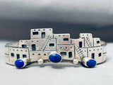 Lapis Pueblo Vintage Native American Navajo Sterling Silver Bracelet-Nativo Arts