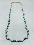 Native American Traditional Vintage Santo Domingo Royston Turquoise Sterling Silver Necklace-Nativo Arts