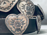Viv Jones Vintage Native American Navajo Sterling Silver Heart Concho Belt-Nativo Arts
