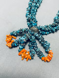 One Of The Finest Vintage Native American Navajo Spiderweb Turquoise Sterling Silver Necklace-Nativo Arts