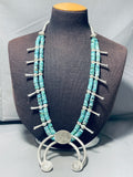 191 Grams Native American Navajo Sterling Silver Coin Turquoise Squash Blossom Necklace-Nativo Arts