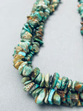 Superior Vintage Native American Navajo Green Turquoise Hiehsi Sterling Silver Necklace-Nativo Arts
