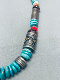 Authentic Thomas Singer Vintage Native American Navajo Turquoise Sterling Silver Necklace-Nativo Arts