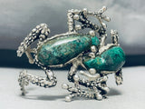 Manuel Porcayo Frog Sterling Silver Turquoise Bracelet-Nativo Arts