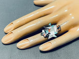 Astonishing Vintage Native American Zuni Turquoise Sterling Silver Ring Signed-Nativo Arts