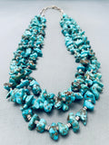 One Of The Best Old Kingman Turquoise Nugget Heishi Necklace Old-Nativo Arts